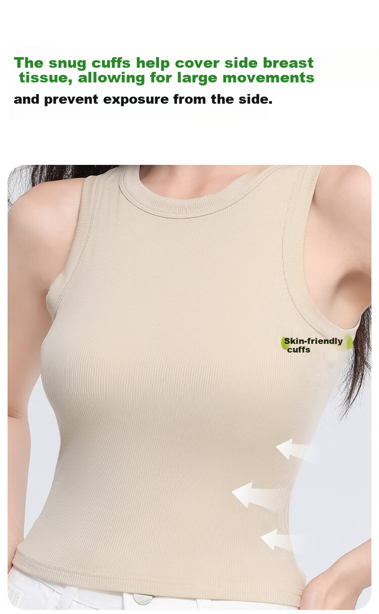 MiiOW Tencel Lyocell Women's Camisole Tank Top Summer Cooling Ice Silk Slim Fit Outerwear Base Layer Khaki XL 12