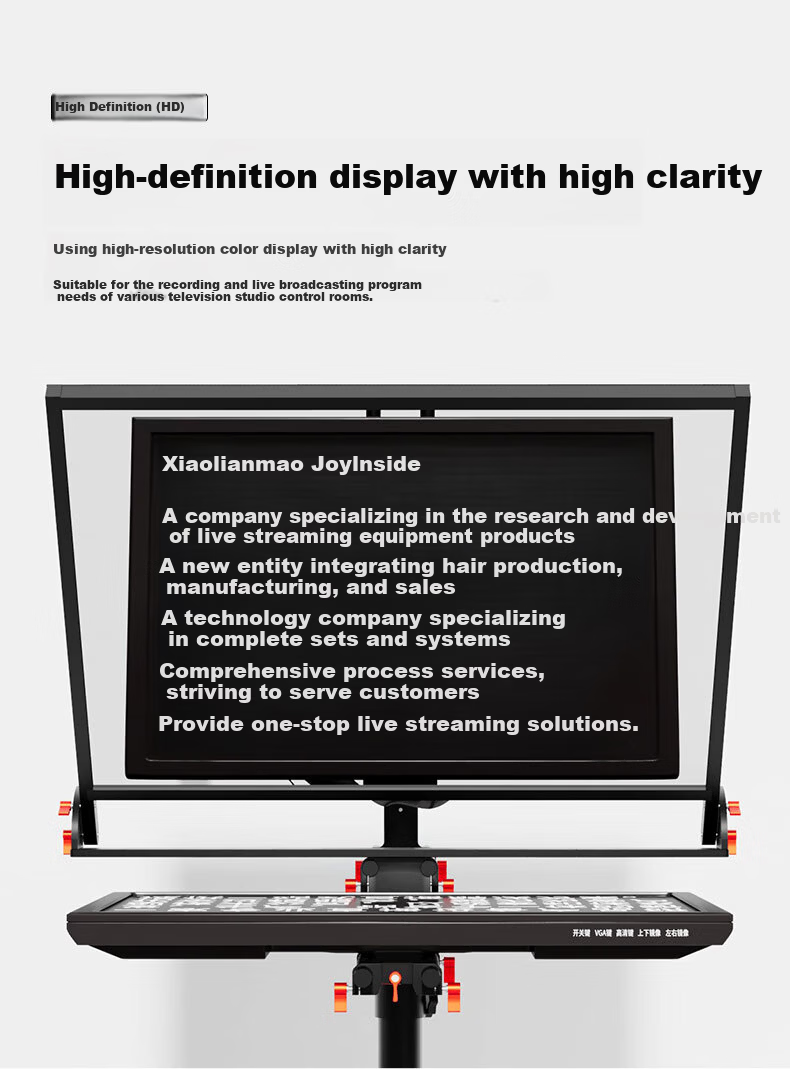 JiaShi Video Teleprompter Large Screen Mobile DSLR Camera Professional Live Broadcast Recording Interview Studio Presentation Conference Portable Prompting Device JS20PLUS 2
