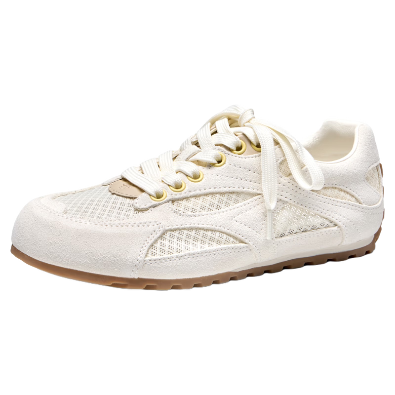 Zhuoshini Women's Mesh Breathable German Shepherd Training Shoes 2026 Summer New Soft Sole Casual Sports Shoes Beige Size 38