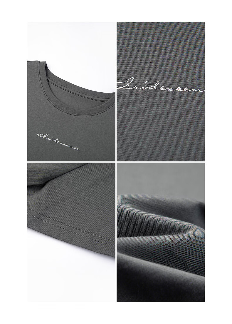 Demana Breathable Pure Cotton Summer Simple Basic Letter Embroidery Crew Neck Short Sleeve Comfortable Casual Women's T-Shirt 15