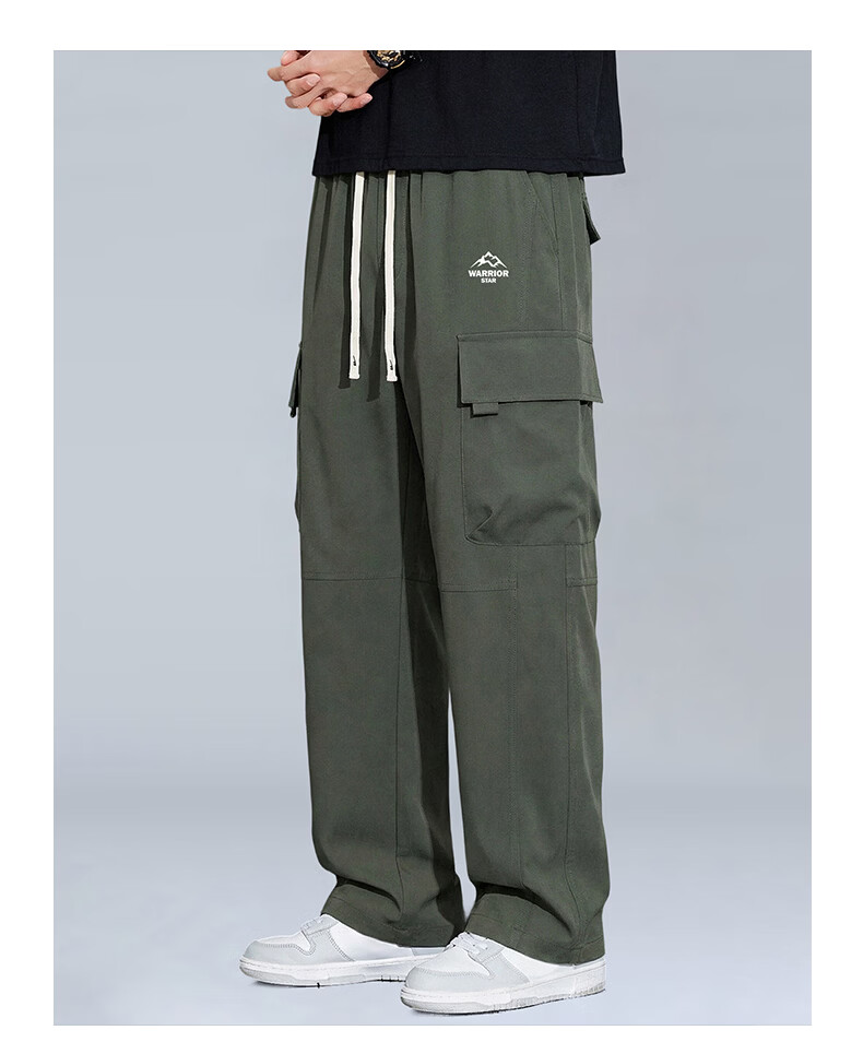 Warrior Men's Outdoor Windproof Waterproof Cargo Pants Straight Loose Casual Hiking Trousers 10