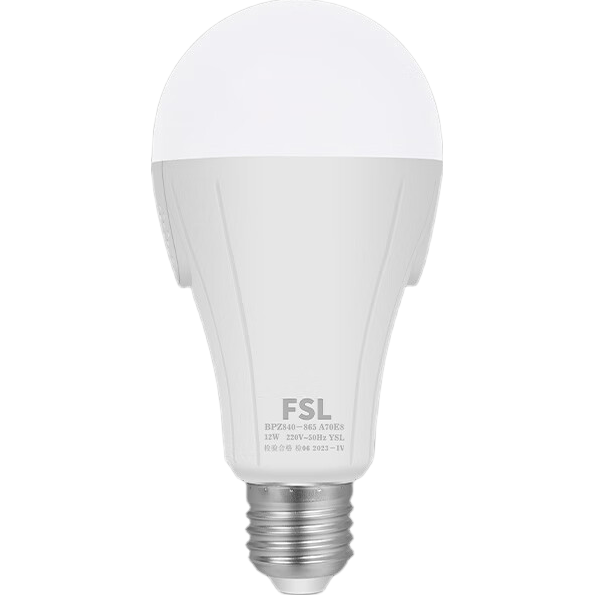 FSL Foshan Lighting LED Bulb Sound and Light Sensor Energy-saving Radar Smart Voice Control Bulb E27 Screw Base 12W Cool White (6500K)
