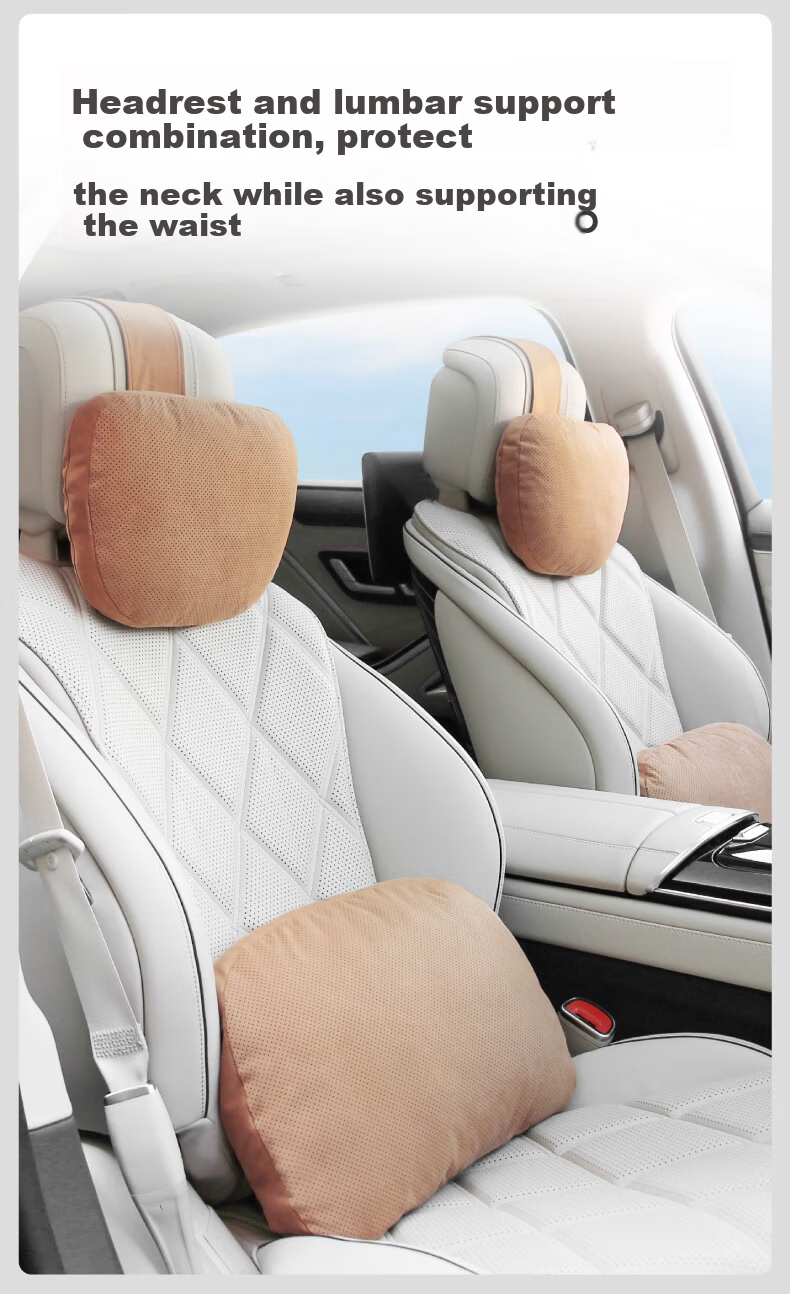 BIMLL Car Lumbar Support Perforated Suede Backrest Cushion Office Waist Pillow Seat Cushion Lumbar Protector Home and Car Use Pillow 6