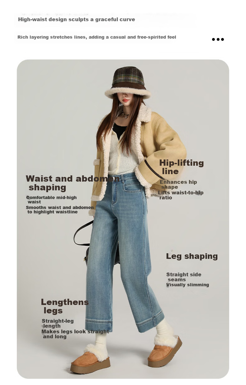 Borui Women's Loose Stretch High-Waist Cropped Straight-Leg Jeans 2026 New Spring Autumn Casual Pants for Petite 7