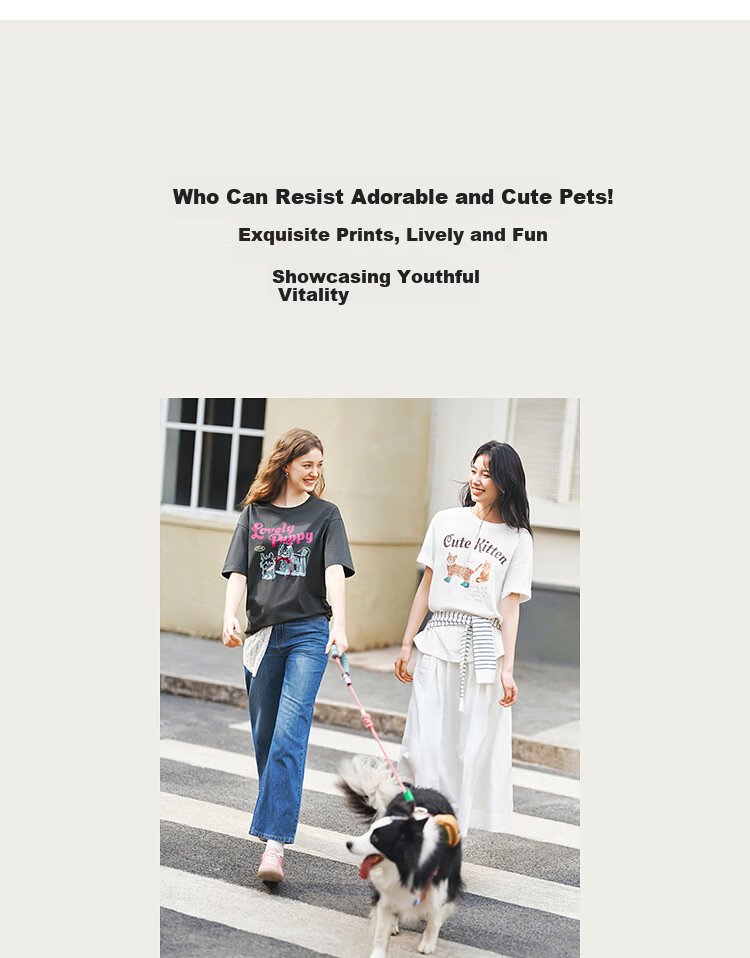 Semir Women's Short-Sleeve T-Shirt with Cute Pet Print, Moisture-Wicking Quick-Dry Pullover Top 109325100005 2