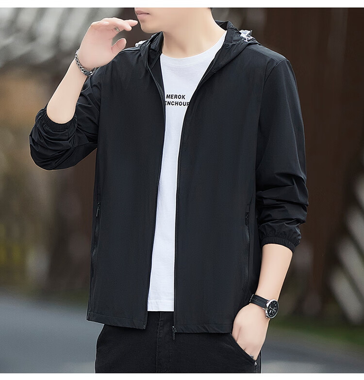ROMON Men's Summer Ice Silk Quick-Dry Casual Business Breathable Outdoor UV Protection Jacket AG9 Green 5X 15