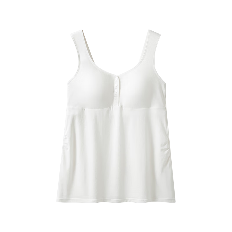 EMXEE Maternity Nursing Tank Top Pure Cotton Bra-Free Camisole with Chest Pads for Pregnant Women Home Wear Breastfeeding Cover L