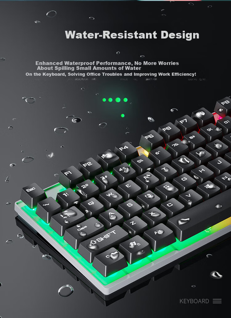 GESOBYTE G11 Wired Mechanical Feel Gaming Keyboard RGB Backlit USB External for Desktop Laptop Home Use White 7
