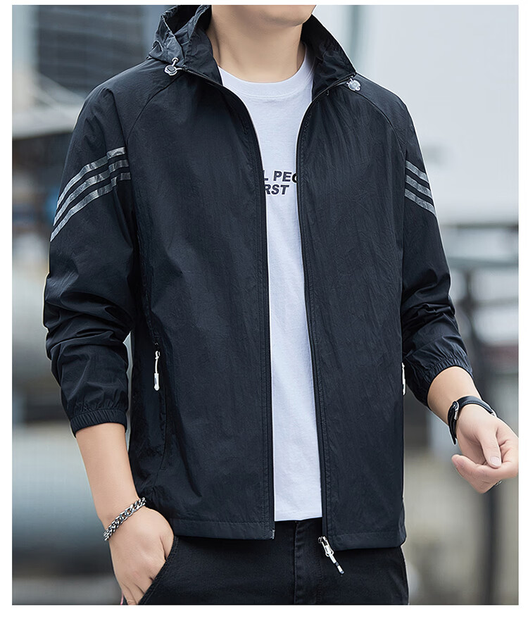 ROMON Men's Summer New Thin Breathable Outdoor UV Protection Ice Silk Jacket White 4XL Model 2680 14