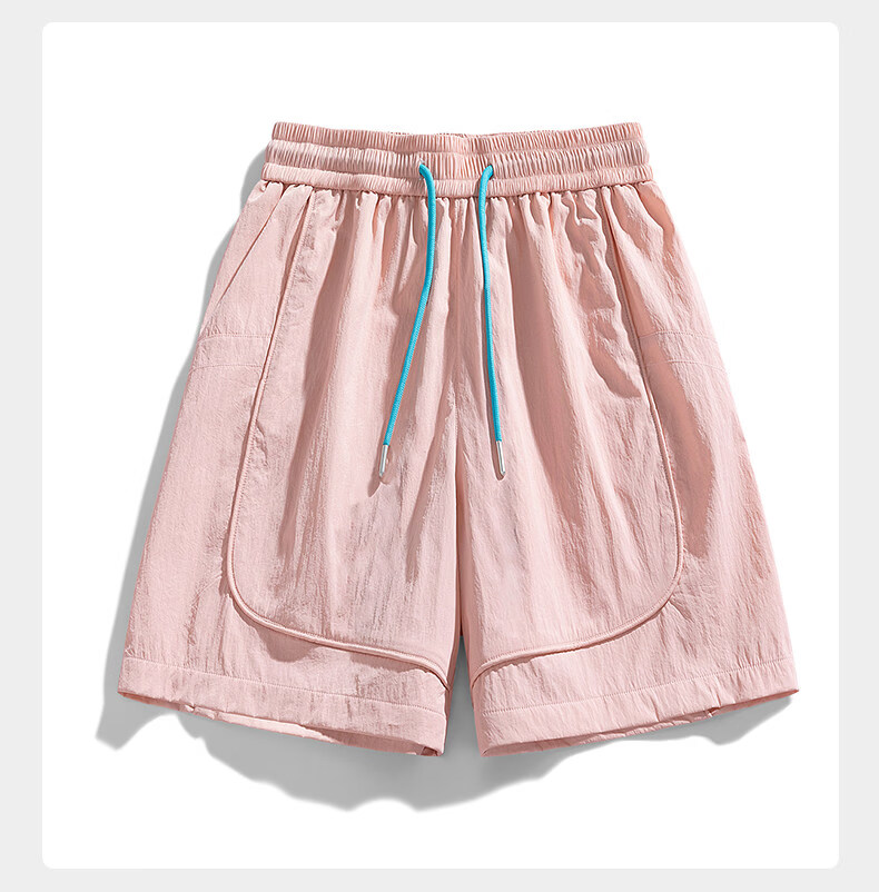 Wassup Sohot Minimalist Workwear Shorts Men's Summer Japanese Outdoor Beach Solid Color Five-Point Casual Pants Dark Night Black XL 13
