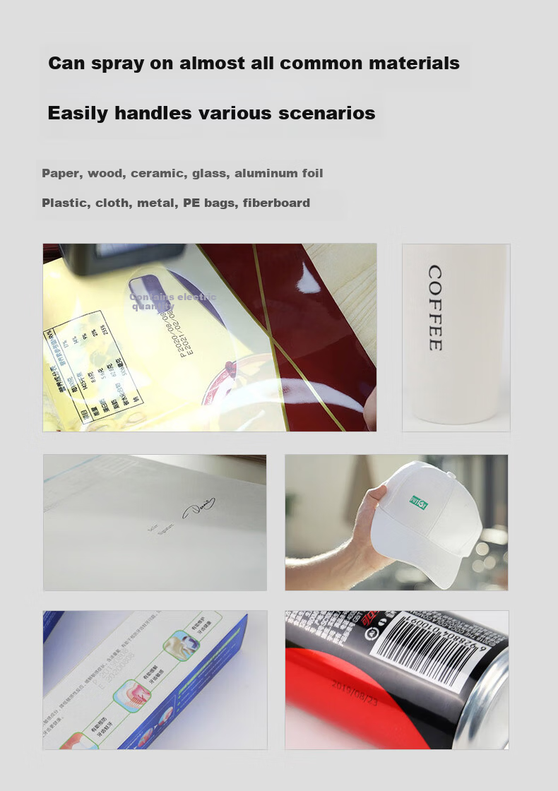 Depuda Handheld Inkjet Printer New Generation Automatic Production Date Coding Machine for Cartons Small Intelligent Electronic Food Packaging Bag Shelf Life Date Coder Quick-Dry Ink Cartridge 7
