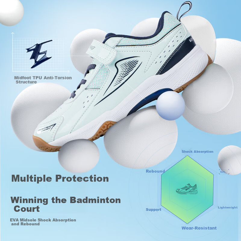 DR路KONG Sports Shoes Autumn Outdoor Training Shoes for Men and Women Children's Badminton Shoes 2C10A3013BM Green Size 38
