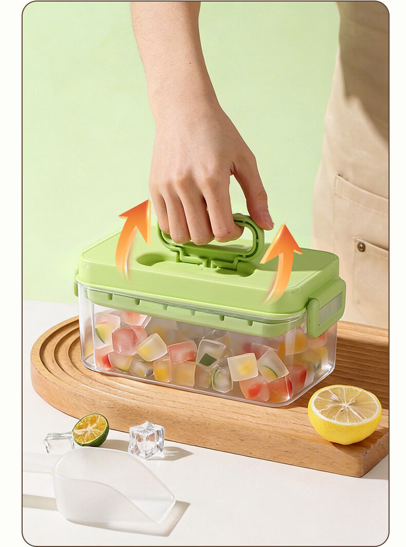 Baijie Food-Grade Ice Cube Mold Tray, 3-Layer 84-Cavity Ice Cube Maker Box 7