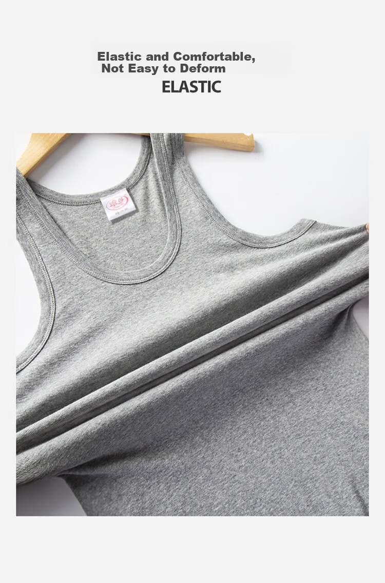 Langsha Men's 100% Cotton Vest Comfortable Soft Breathable Sports Fitness Ribbed Sleeveless Summer Top 13