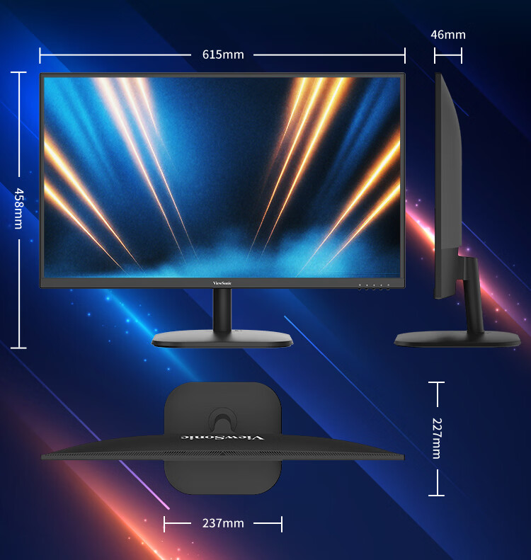 ViewSonic 24.5-Inch 2K High-Definition 250Hz FastIPS Gaming Monitor, 1ms Response Time, Hardware Low Blue Light, 240Hz PS5 Delta Design VX25G26 12