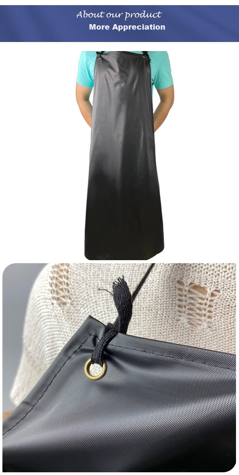 Aideer Black and Red Composite Apron PVC Double-Layer Thickened Waterproof Oil-Resistant Acid and Alkali Resistant Unisex Seafood Apron Black and Red (110*80) CW928628 8
