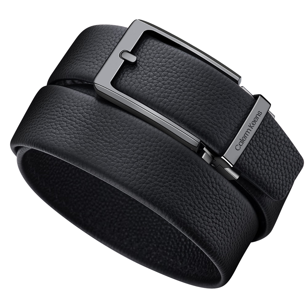 Calermkeens Patented Automatic Buckle Men's Leather Belt Business Casual High-Grade Cowhide Waist Belt Father's Day Gift