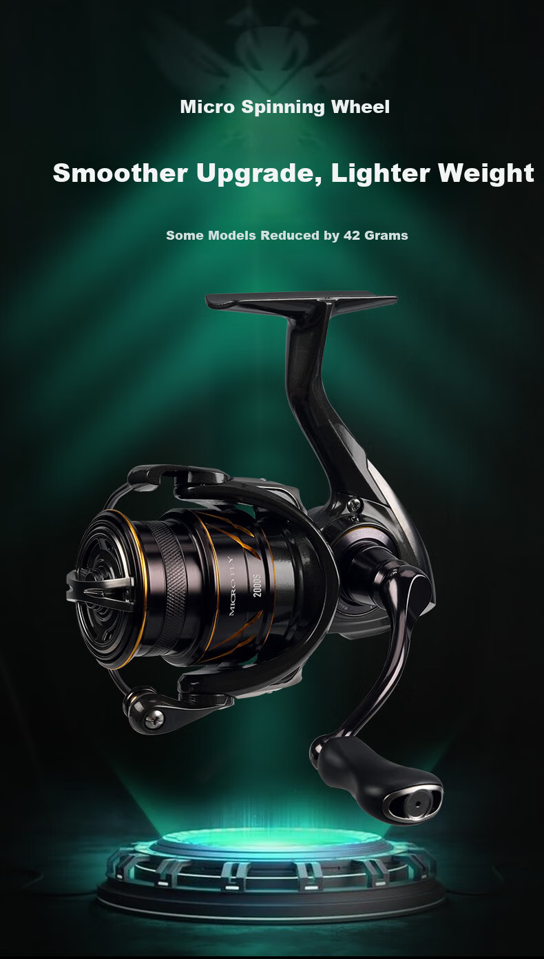 King Lure Micro Spinning Reel Long Cast Micro Baitcasting Reel Shallow Line Cup Slant Mouth Lure Reel Sea Fishing Rock Fishing Qiaozui Fishing Reel 2000S 1