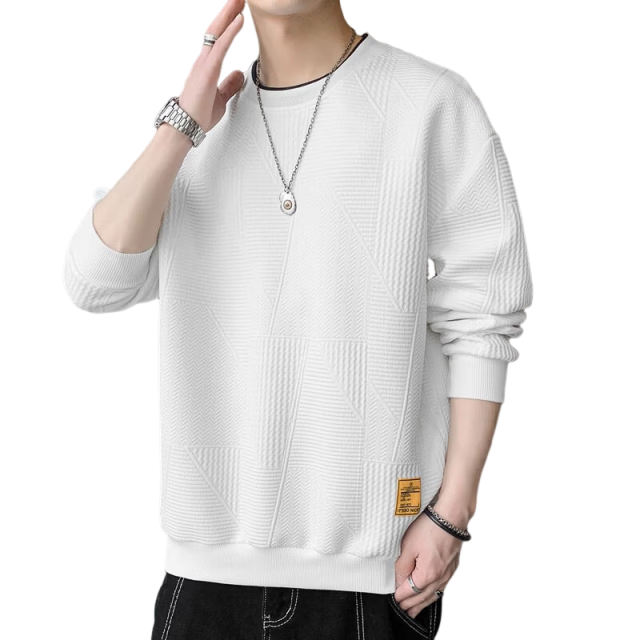ROMON Men's Sweatshirt, Casual Long-Sleeve T-Shirt for Spring And Autumn, Loose-Fitting Top, Men's Base Layer