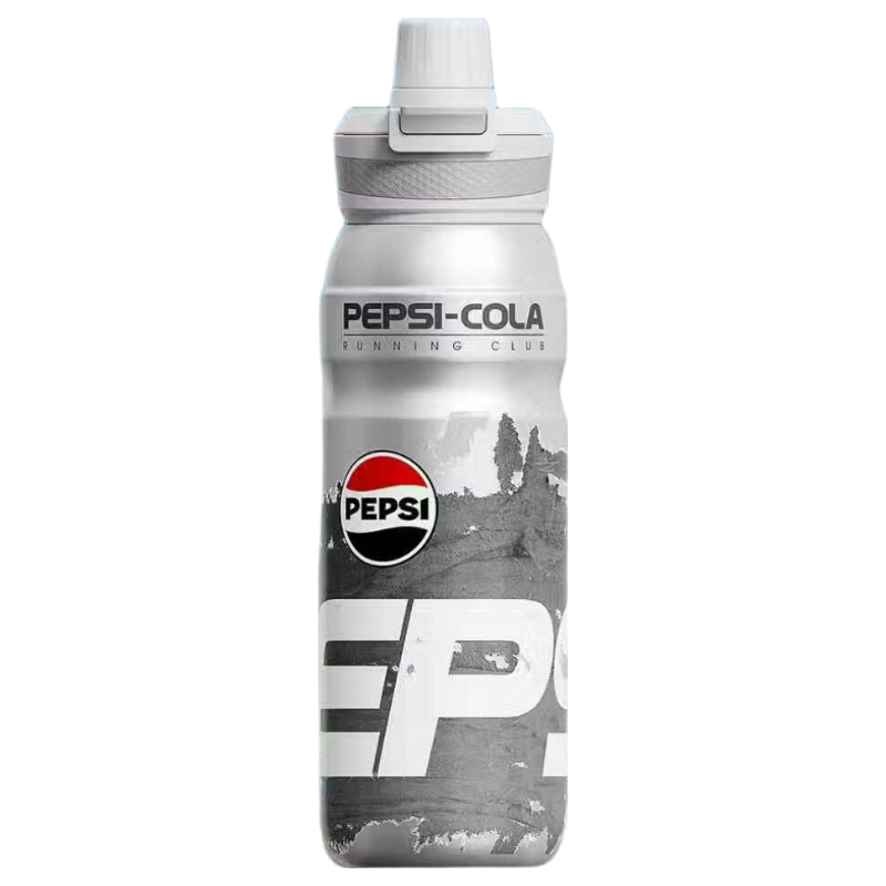 PEPSI Insulated Tumbler 316L Stainless Steel Straw Cup Outdoor Sports Cycling Water Bottle Portable Cooler Urban Silver Badge