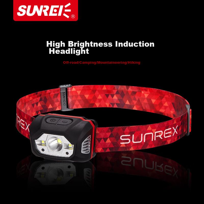 Shanlishi High-Intensity Motion Sensor Headlamp, Ultra-Bright Off-Road Camping Hiking Mountaineering Rechargeable Head-Mounted Outdoor Waterproof Headlamp