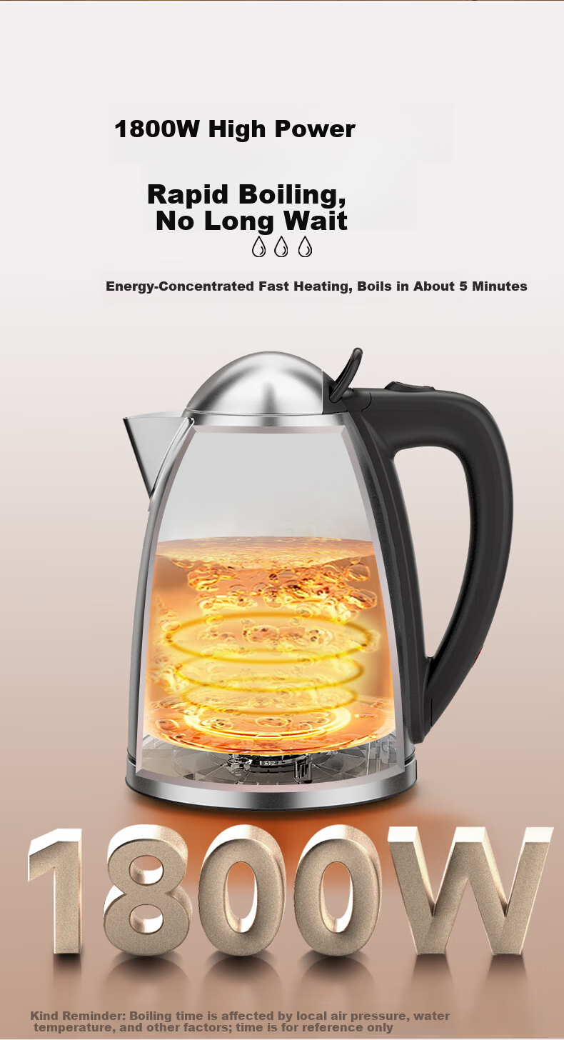 Grelide 4.2L Electric Kettle Large Capacity 304 Stainless Steel 2000W High Power Auto Shut-Off Chinese Red Household Water Boiler Gift for Wedding and Spring Festival 9