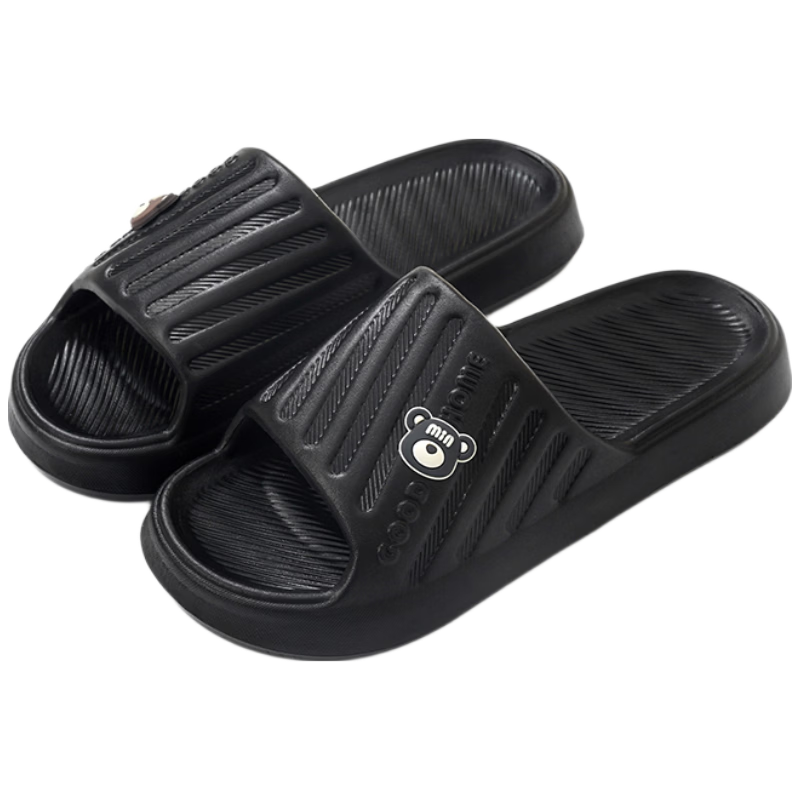 AILAIJIA Unisex Home Slippers Micro Arch Support Bathroom Slippers Bear Design Gray Size 40-41