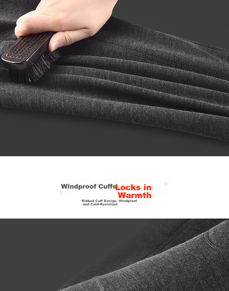 Pierre Cardin Men's Thermal Pants Wool Silk Knee Protection Fleece Lined Thickened Cotton Autumn Long Johns Northeast Cold-Resistant Underwear 8