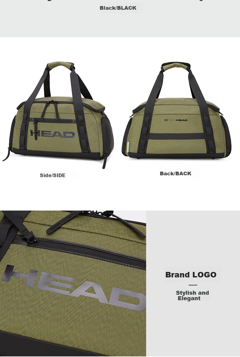 HEAD Travel Bag Multifunctional Tennis Racket Bag Large Capacity Badminton Racket Shoulder Bag Unisex Fitness Business Sports Bag 15