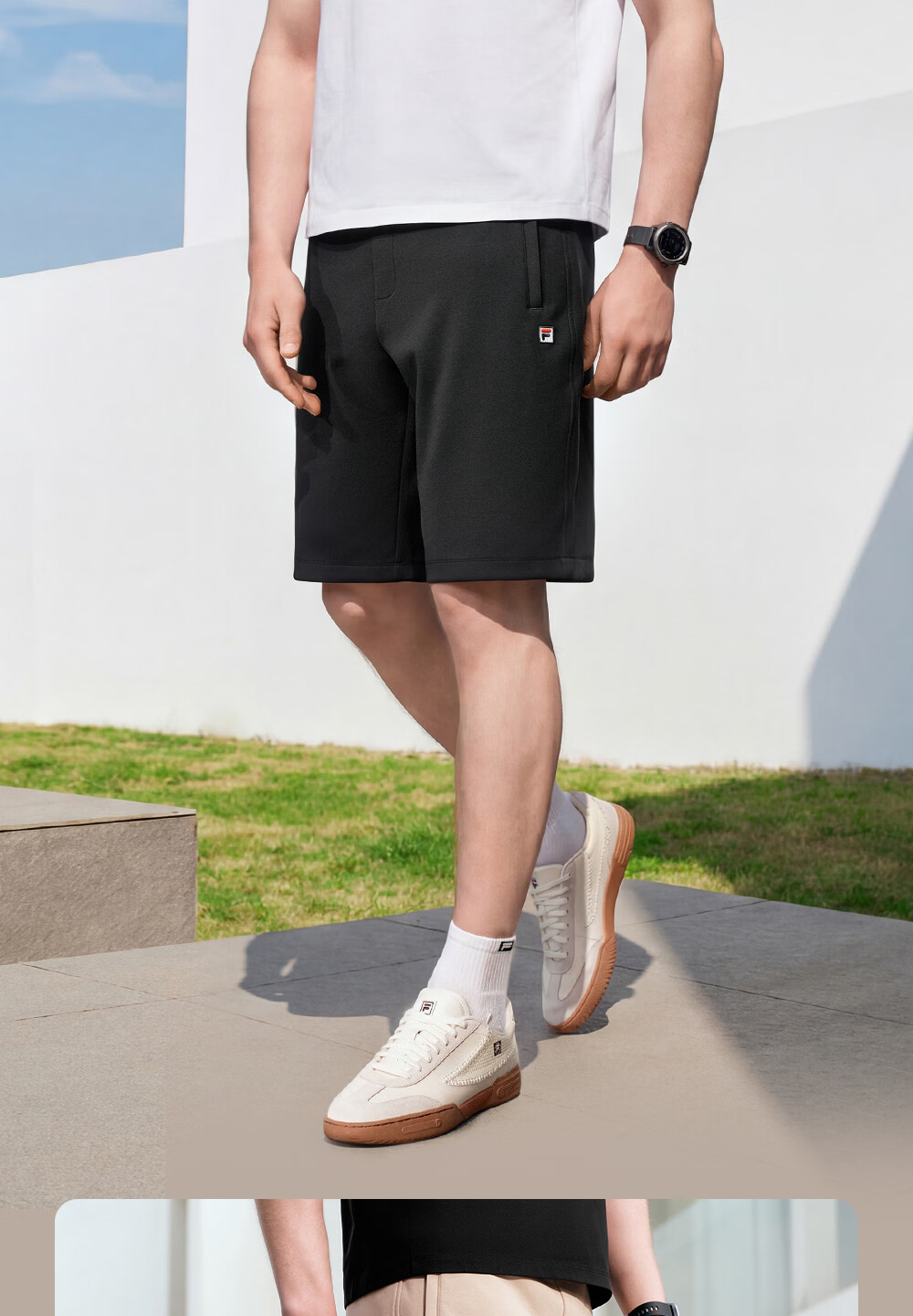 FILA Official Men's Knitted Five-Point Shorts 2026 Summer Tennis Sports Sun Protection Shorts 10