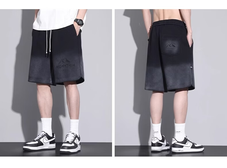 Jeanswest Men's Outdoor Sports Shorts Casual Summer Trendy American Style Loose Fit Outdoor Five-Point Shorts Gray 4XL 4