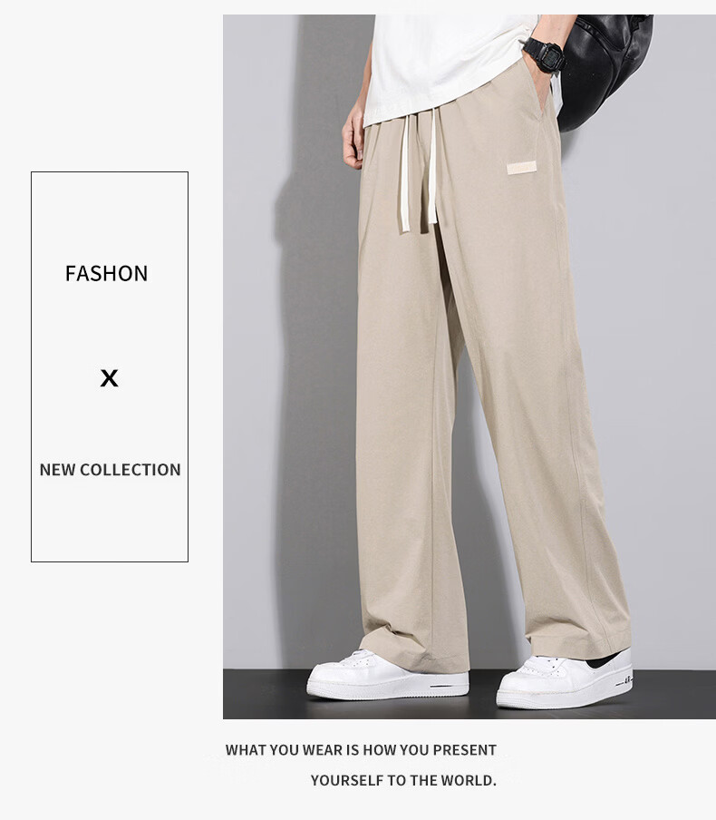 Mark Fairwhale Men's Casual Pants Summer Lightweight Breathable Outdoor Loose Fit Straight Leg Khaki XL 9