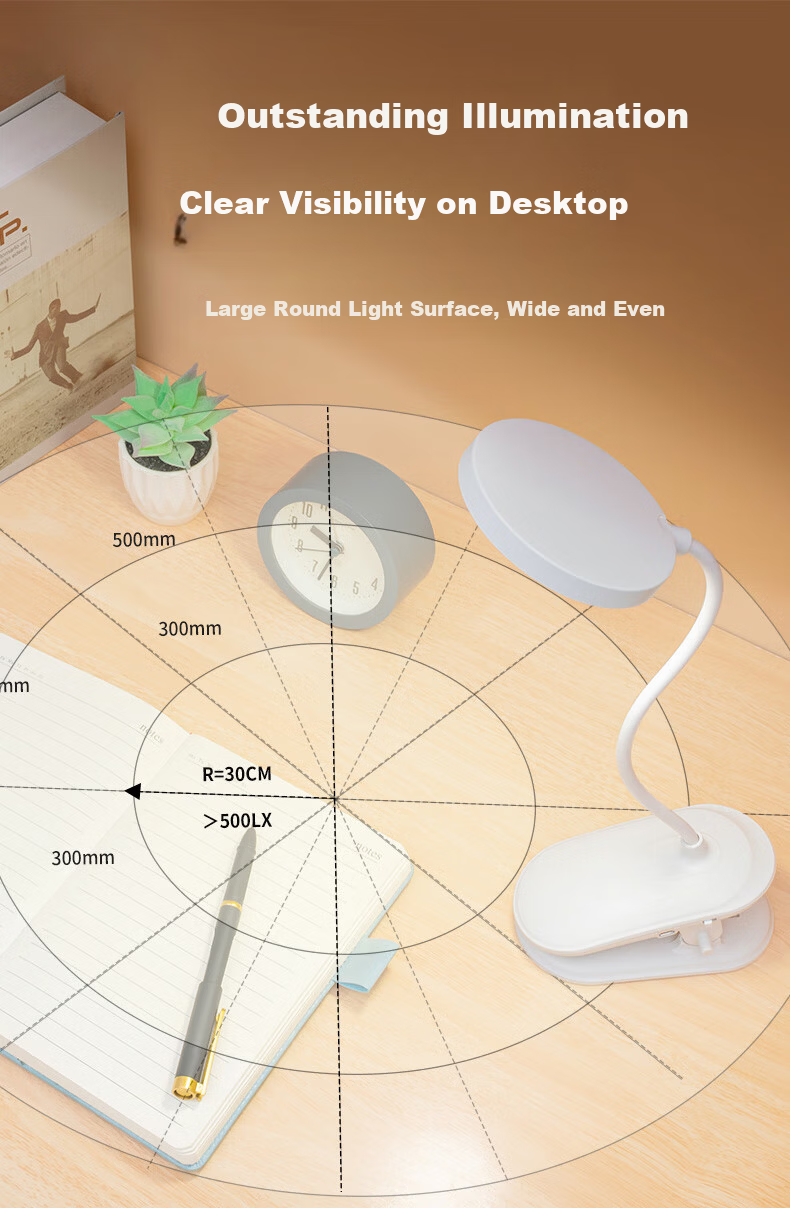 HP Precision Eye Protection Study Pen Holder Desk Lamp AA Grade Student Kids Reading Bedside LED Rechargeable Desk Light 3