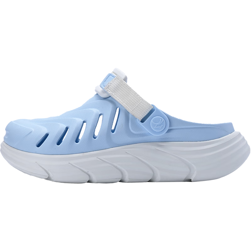 ENBO Breathable Comfortable Couple's Sandals Hole Shoes Closed-Toe Slippers Casual Beach Shoes Sky Blue Size 38
