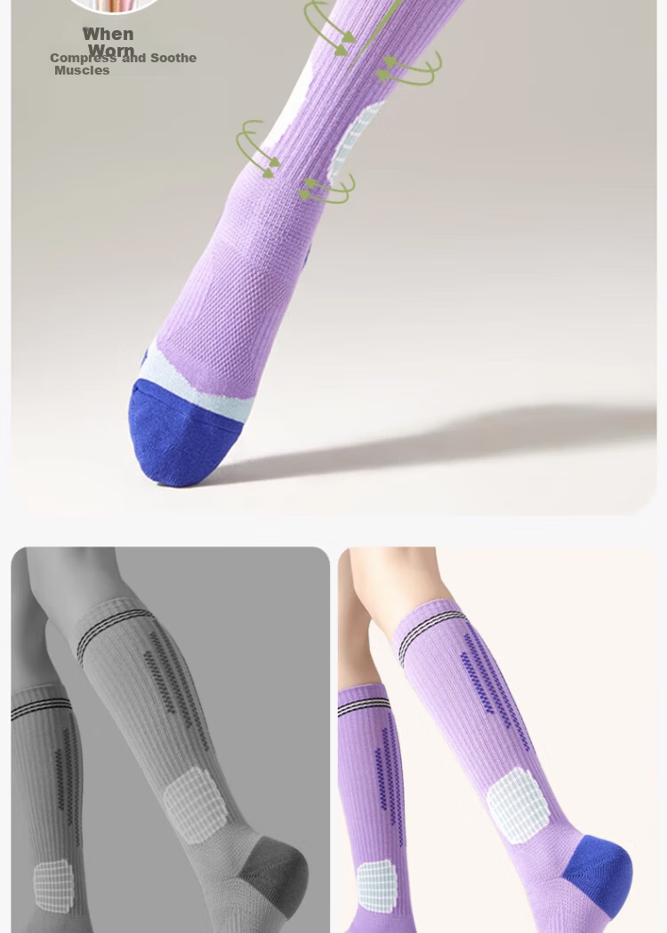 XUEXIMAN Compression Calf Socks Pressure Sports Slimming Leg Cycling Hiking Tennis Running Fitness Yoga Mid-Calf Socks 12