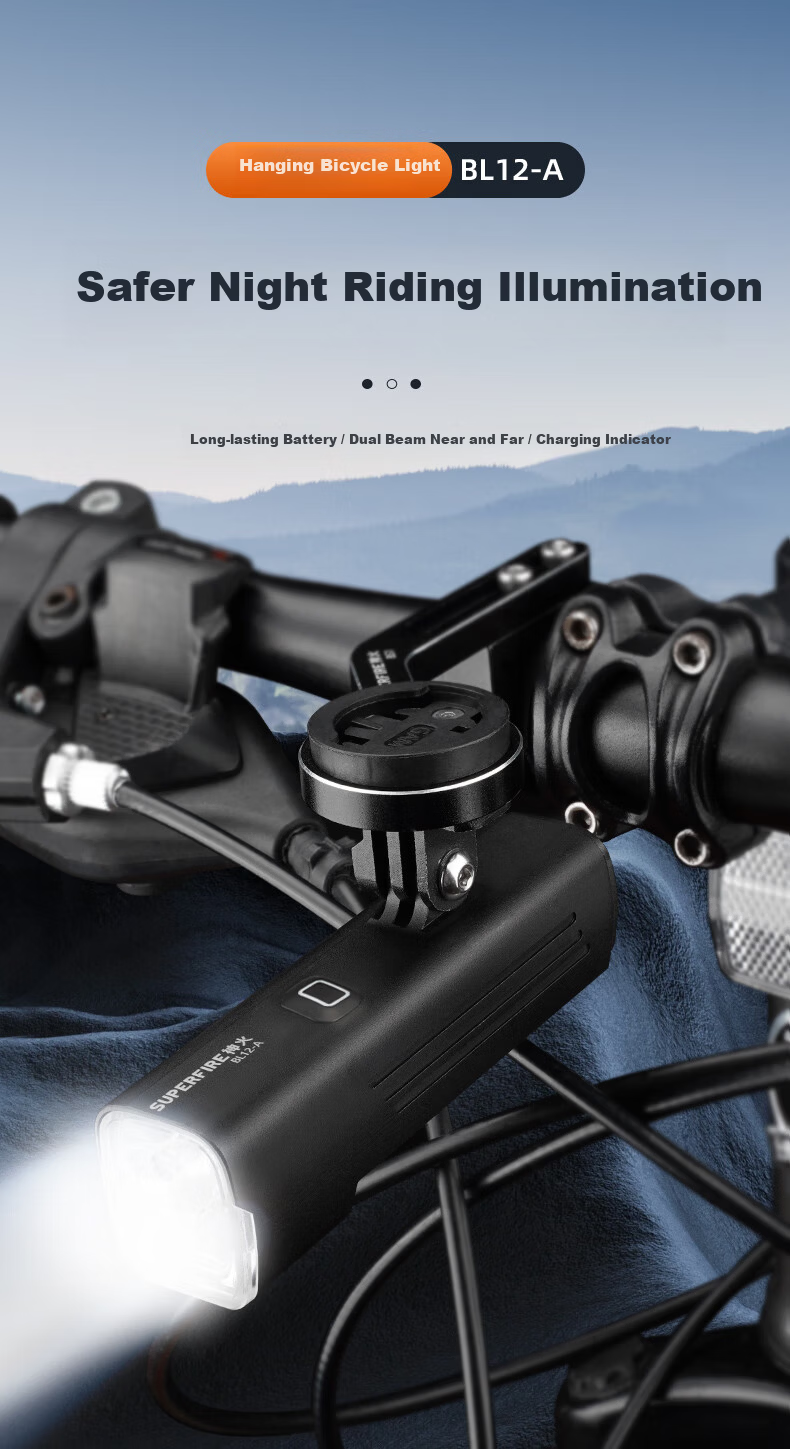 SupFire BL12-A German Standard Bicycle Light Hanging Night High Brightness Rechargeable Front Light Waterproof Mountain Bike Riding Equipment 1