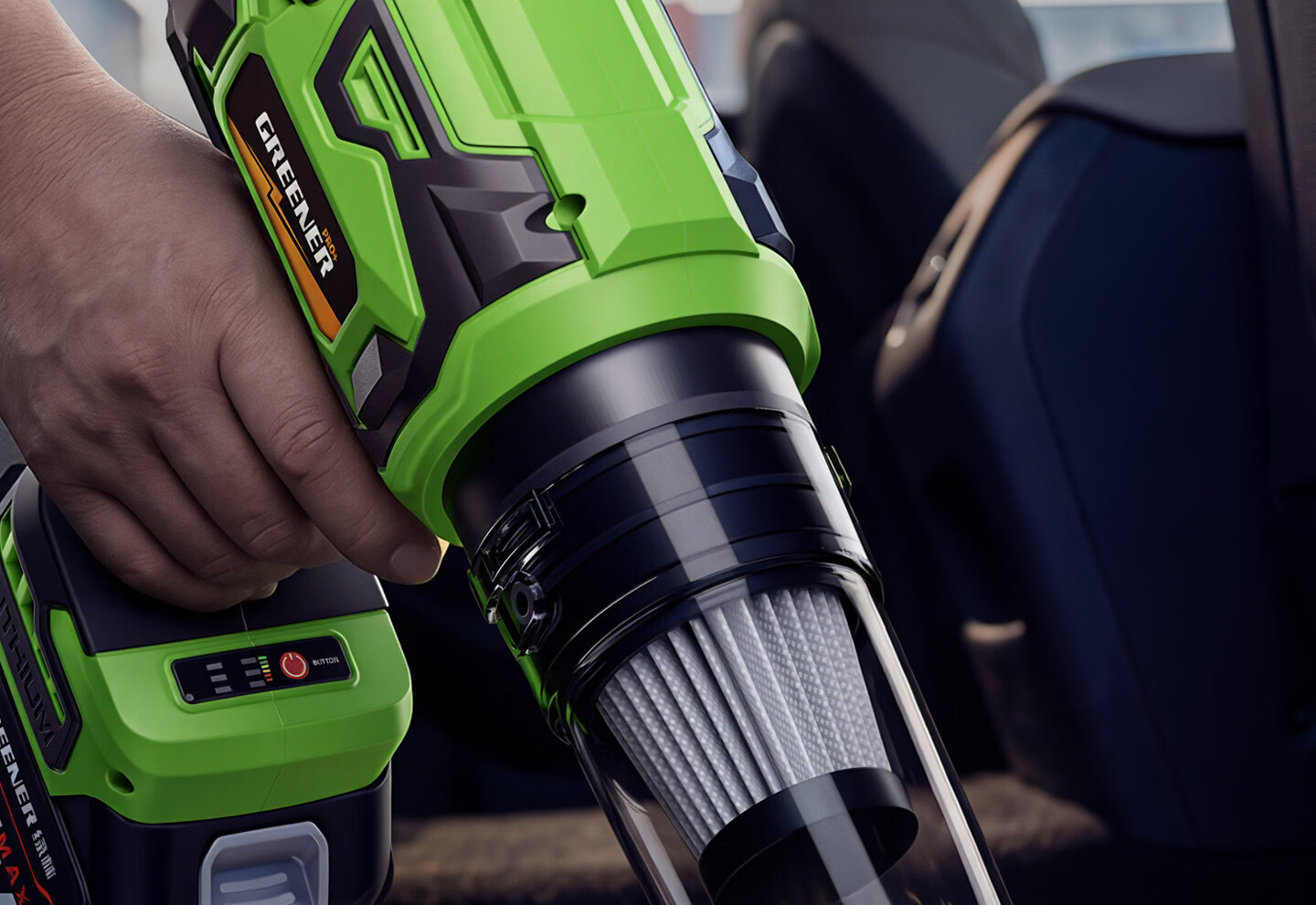 GREENER High-Power Turbo Fan Blower Dual-Use Blower and Vacuum Cleaner Car Wash Lithium Battery Blower 7.5Ah 17