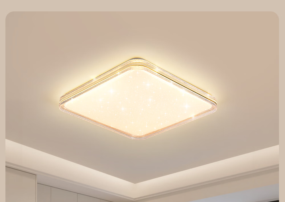 GUJIA LED Ceiling Light Luxury Crystal Imitation Eye Protection PR Light Living Room Bedroom Lamp 50CM - Three Colors [Installation Included] 31