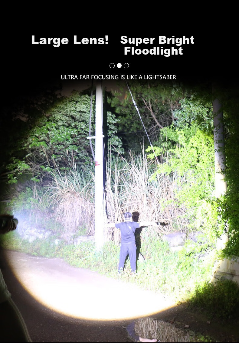 Hanyiwei Industrial Mobile Lighting High-Power Flashlight HYW-SD1 1800mAh Long Battery Life Zoomable Long-Range Outdoor Survival Ultra-Bright Rechargeable Portable Emergency Light 7