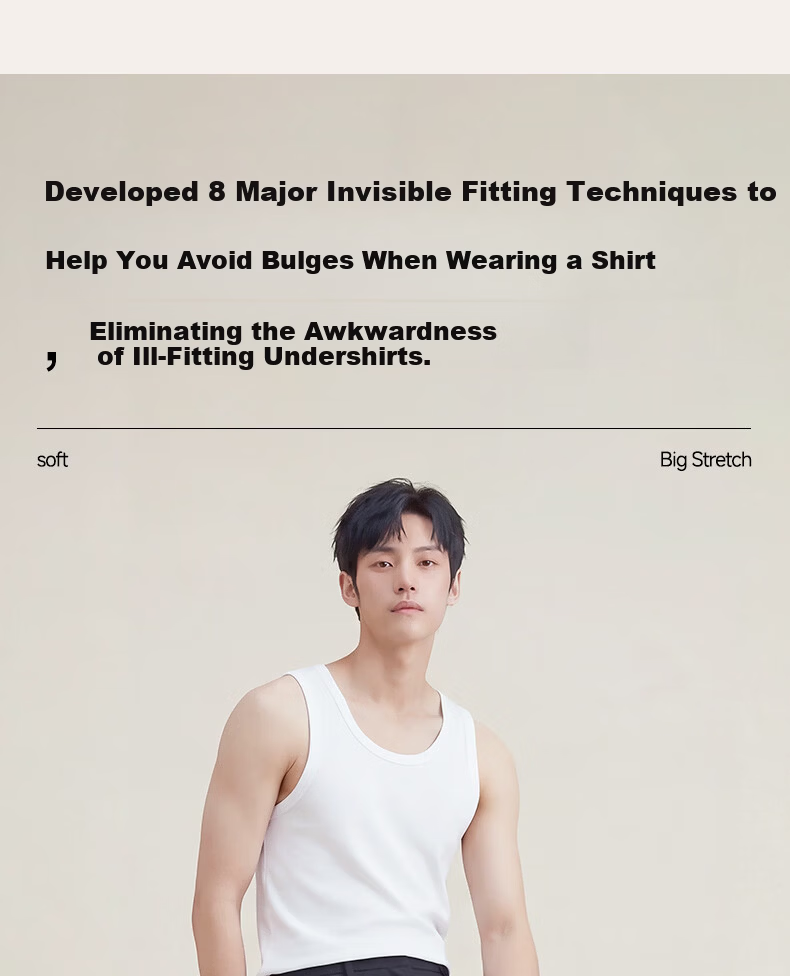 FIRS Men’s Vest [2-Pack Pure Cotton] Seamless Round Neck Antibacterial Sports Sleeveless Undershirt 5