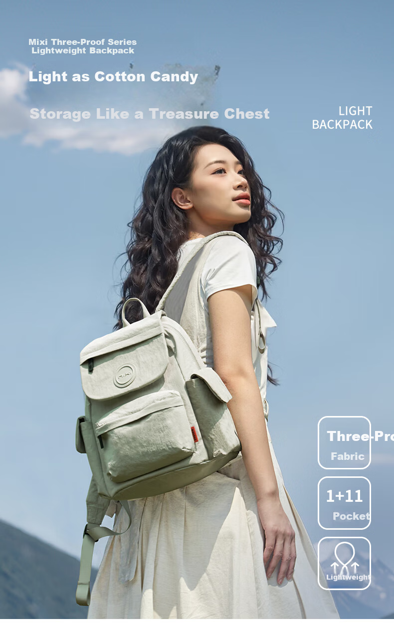Mixi Casual Women's 14-Inch Small Lightweight Waterproof Travel Commuter Backpack High School Student Schoolbag 2