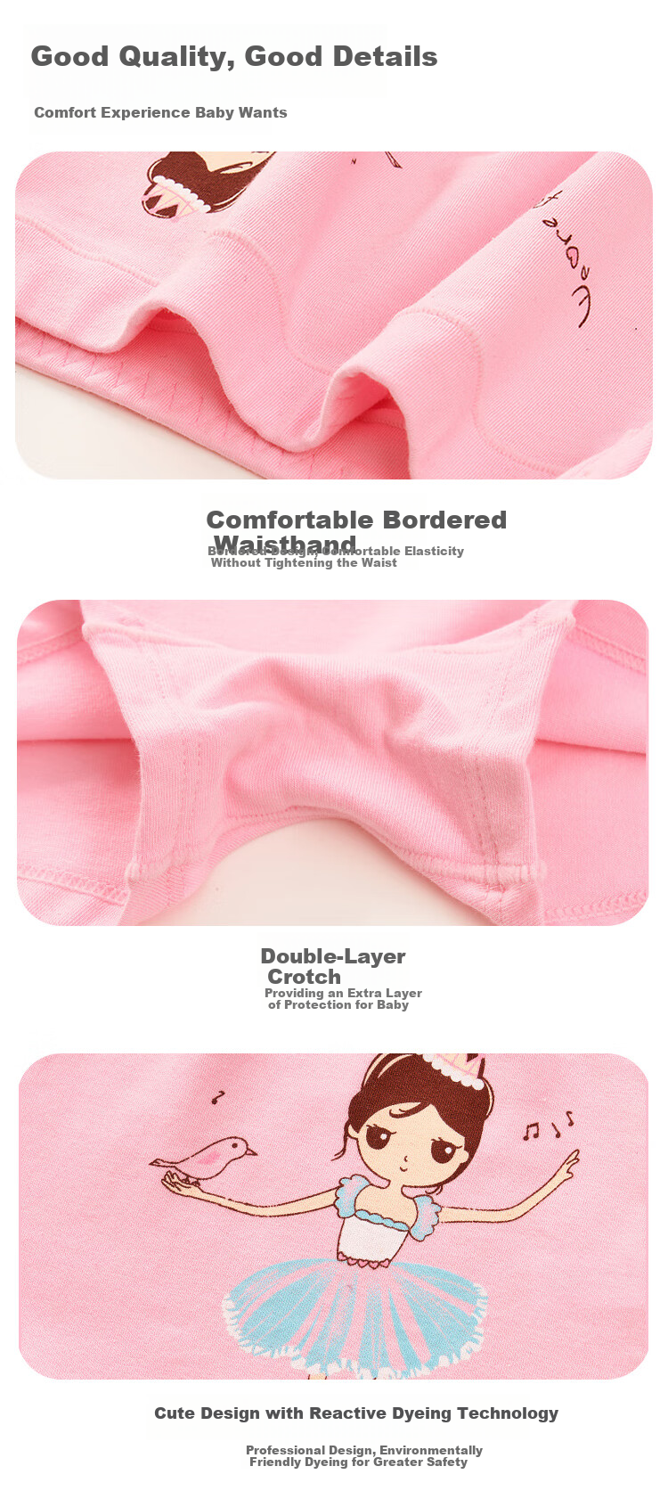 9i9 Kids Girls Boxer Briefs Children's Four-Point Shorts Baby Cotton A-Class F7 Cat Pattern 5-Pack L 14