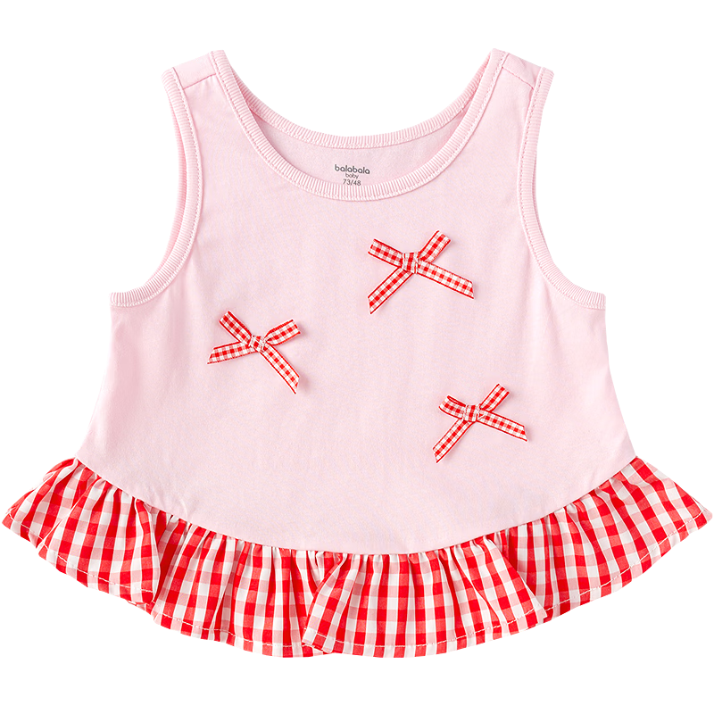 Balabala Girls' Vest 2026 New Summer Pure Cotton Sleeveless Children's Top Baby T-Shirt Fashionable Infant