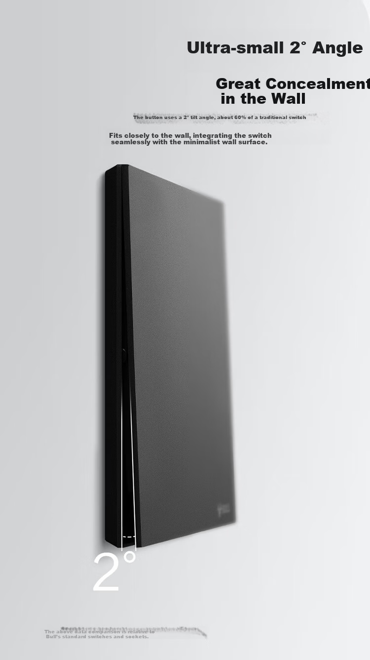 BULL Switch Socket G57 Butterfly Ultra-Thin Series Two-Gang Multi-Control Large Panel Switch G57K214 Ink Cloud Gray 4
