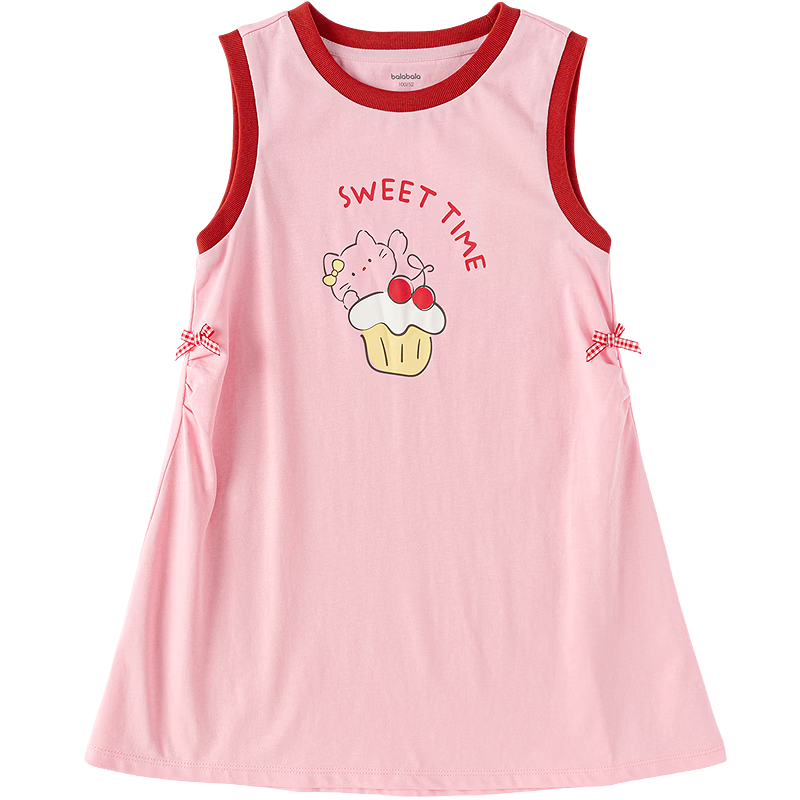 Balabala [balaOne] Kids Children's Dress Girls 2026 Summer Bowknot Skirt