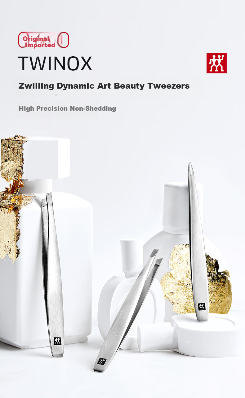 ZWILLING Slant Tip Tweezers Eyebrow Tweezer Hair Removal Stainless Steel Beauty Tool Beard Mustache Germany 1