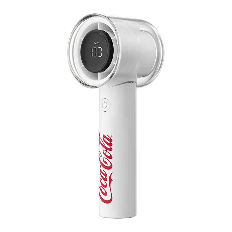 Coca-Cola Handheld Mini USB Electric Fan with Digital Display Portable Quiet Desktop Fan for Office Dormitory Students B-FS08G