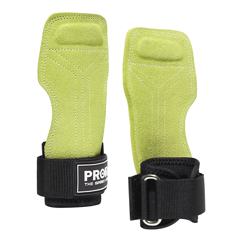 PROIRON Puli'ai Fitness Pull-Up Assist Band, Double-Layer Cowhide Palm Protection, Non-Slip, Green, Size M