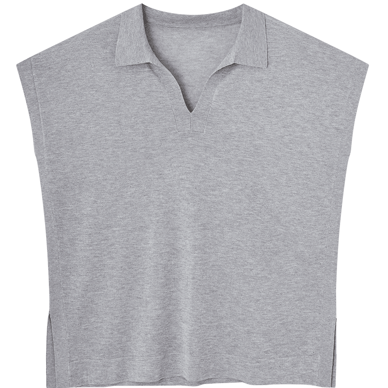 Demana [Breathable Tencel] Summer Lightweight Office Polo Collar Loose Slimming Concealing Knit Sweater for Women Premium Feel