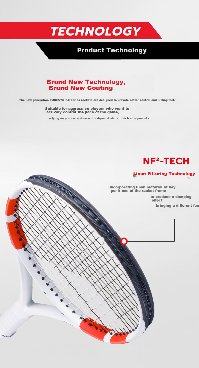 Babolat Pure Strike Full Carbon Professional PS Tennis Racket Tim Nori Edition [Pre-Strung] 4